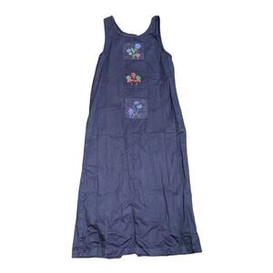 Eric Charles Vintage 90s Denim Maxi Dress SZ S Teacher Vibes Artsy Boho Cottage